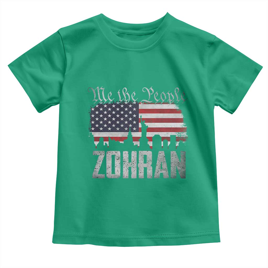 Zohran Mamdani Groovy Flowers Toddler T Shirt Retro Style - Wonder Print Shop