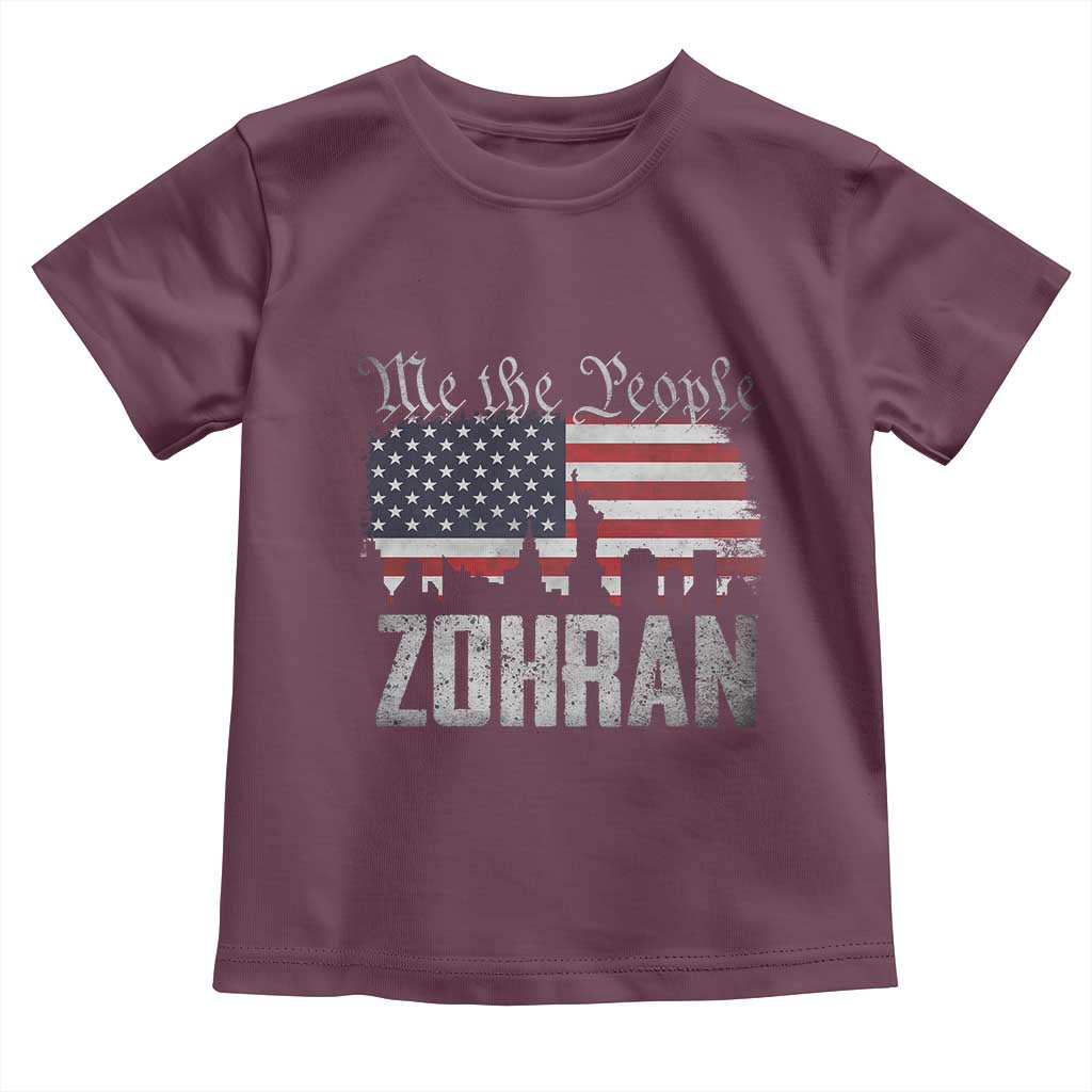 Zohran Mamdani Groovy Flowers Toddler T Shirt Retro Style - Wonder Print Shop