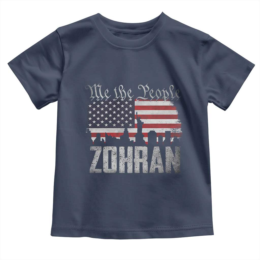 Zohran Mamdani Groovy Flowers Toddler T Shirt Retro Style - Wonder Print Shop