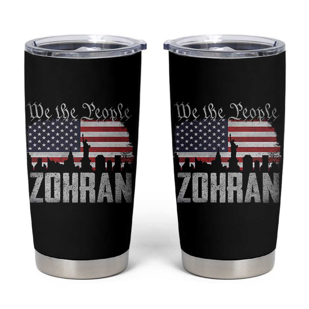Zohran Mamdani Groovy Flowers Tumbler Cup Retro Style TS02