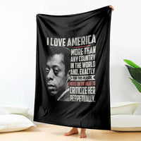 James Baldwin American Patriotic Throw Blanket I Love America More Than Any Country - Wonder Print Shop