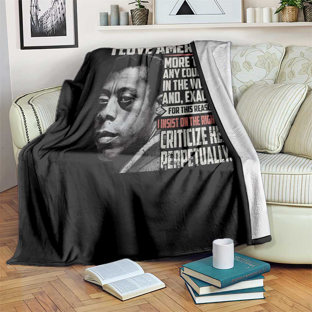 James Baldwin American Patriotic Throw Blanket I Love America More Than Any Country - Wonder Print Shop