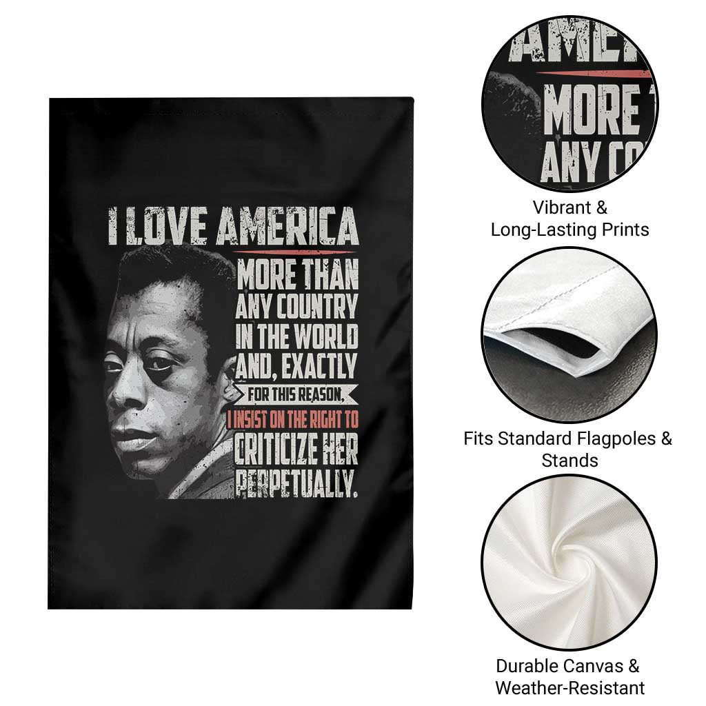 James Baldwin American Patriotic Garden Flag I Love America More Than Any Country - Wonder Print Shop