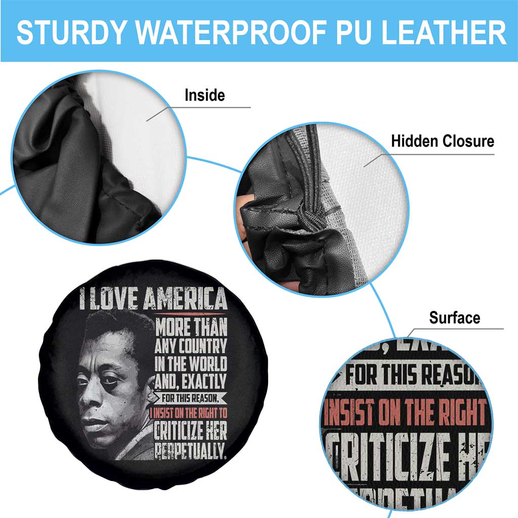 James Baldwin American Patriotic Spare Tire Cover I Love America More Than Any Country - Wonder Print Shop