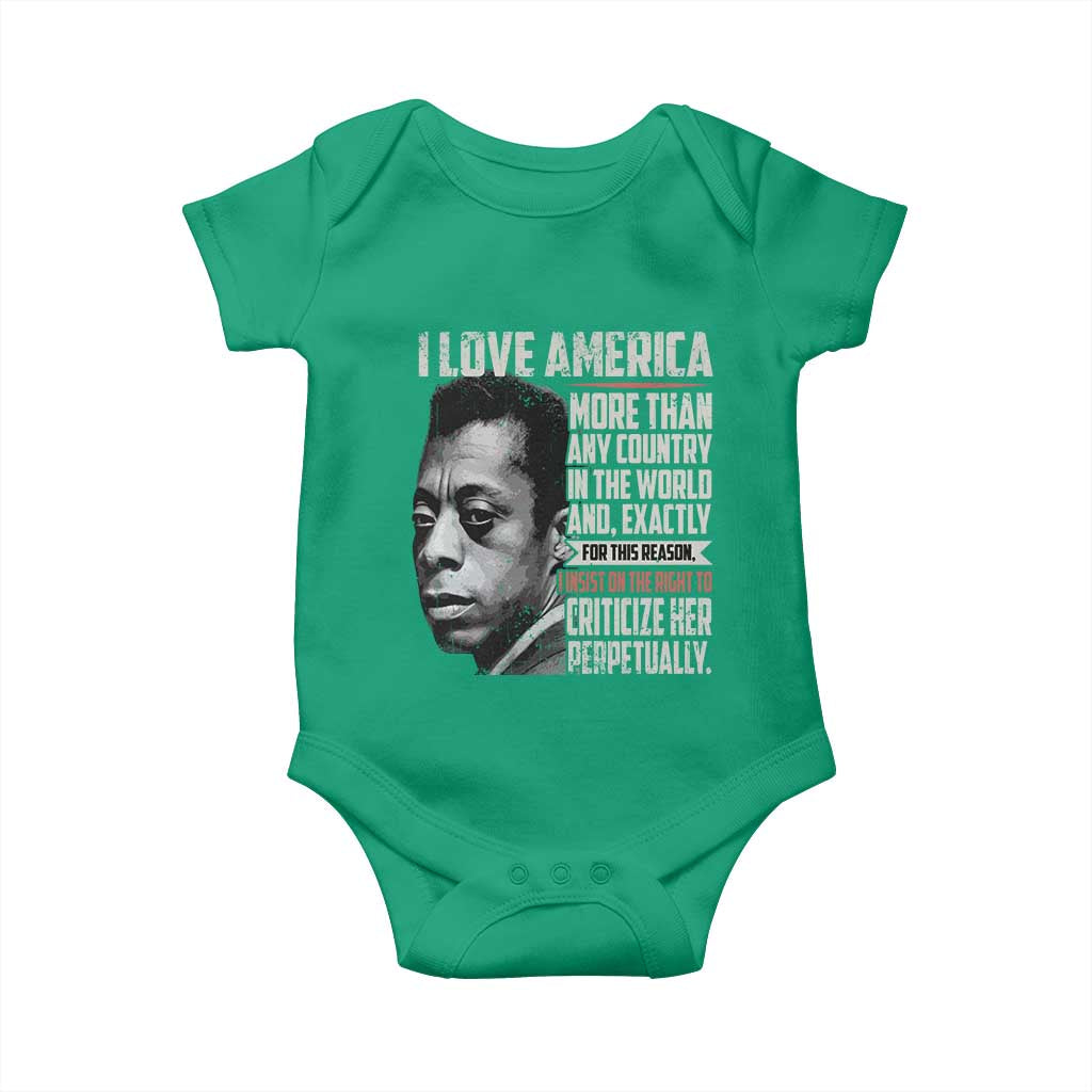 James Baldwin American Patriotic Baby Onesie I Love America More Than Any Country - Wonder Print Shop