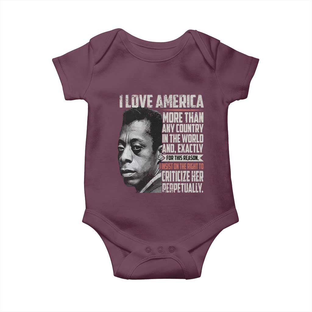 James Baldwin American Patriotic Baby Onesie I Love America More Than Any Country - Wonder Print Shop