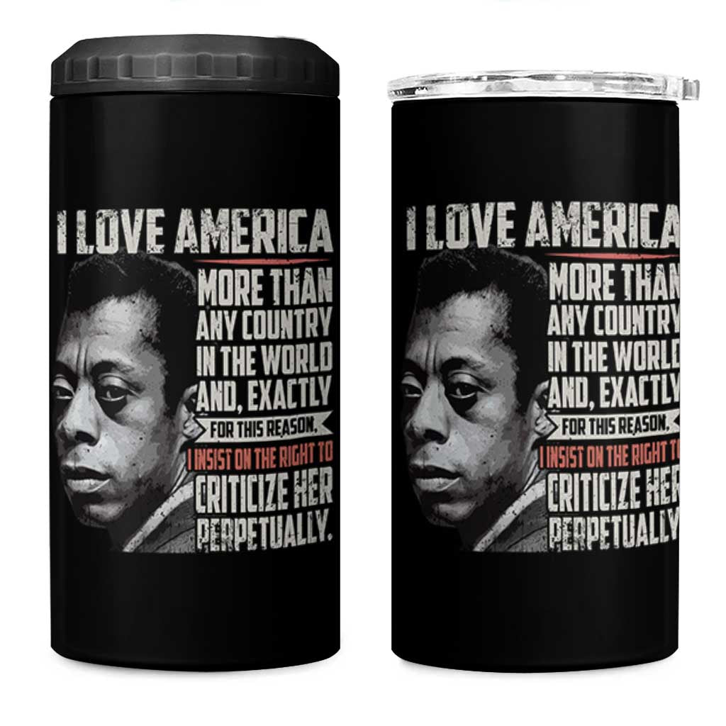 James Baldwin American Patriotic 4 in 1 Can Cooler Tumbler I Love America More Than Any Country - Wonder Print Shop