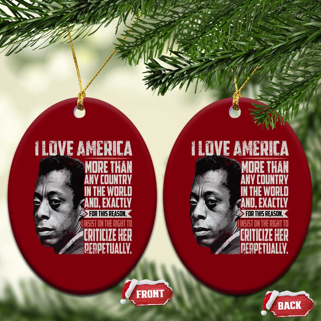 James Baldwin American Patriotic Ceramic Ornament I Love America More Than Any Country - Wonder Print Shop