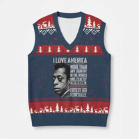 James Baldwin American Patriotic V-Neck Knit Sweater Vest I Love America More Than Any Country - Wonder Print Shop