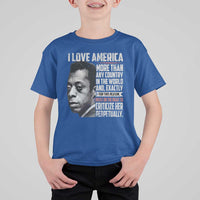 James Baldwin American Patriotic T Shirt For Kid I Love America More Than Any Country - Wonder Print Shop