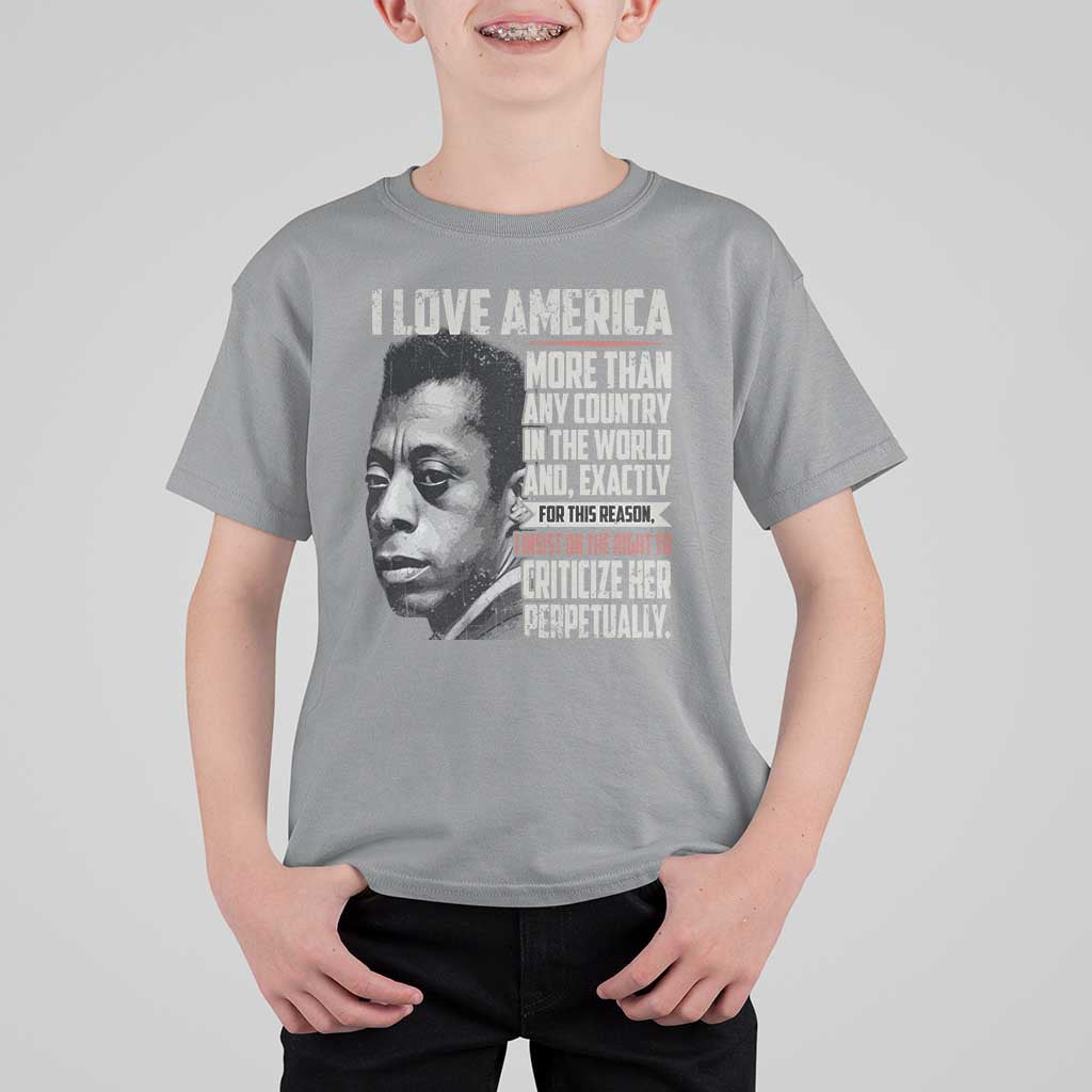 James Baldwin American Patriotic T Shirt For Kid I Love America More Than Any Country - Wonder Print Shop