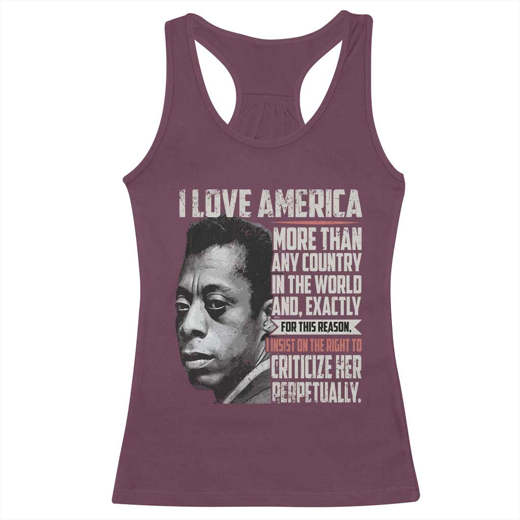 James Baldwin American Patriotic Racerback Tank Top I Love America More Than Any Country - Wonder Print Shop