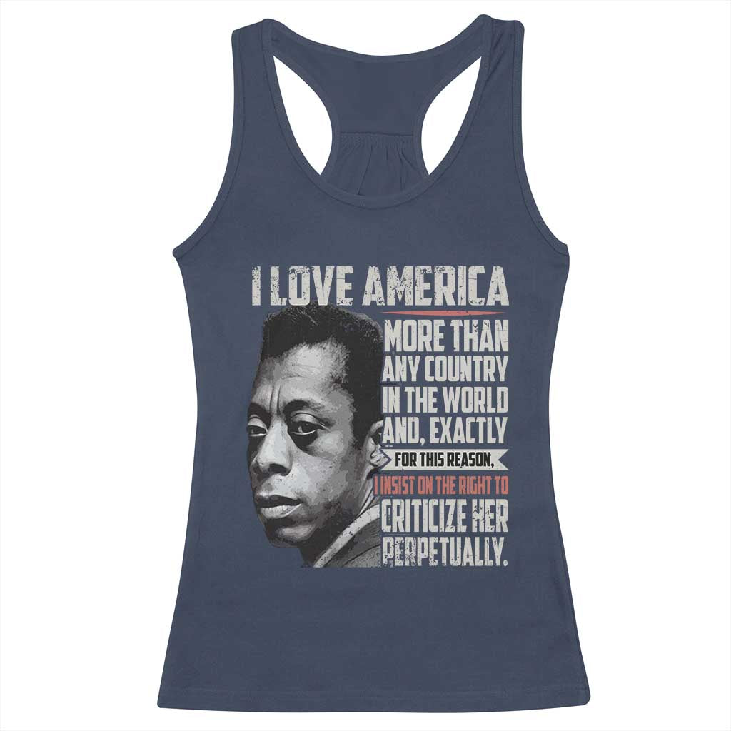 James Baldwin American Patriotic Racerback Tank Top I Love America More Than Any Country - Wonder Print Shop