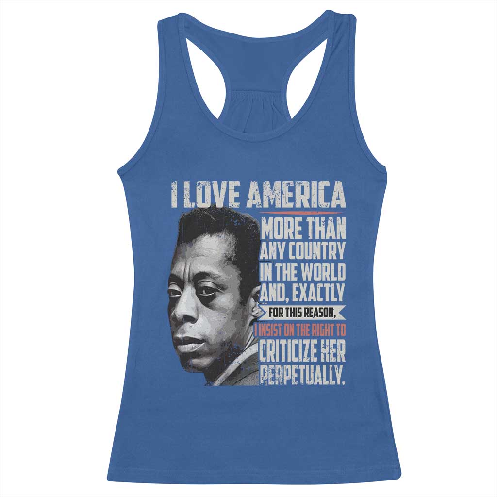 James Baldwin American Patriotic Racerback Tank Top I Love America More Than Any Country - Wonder Print Shop