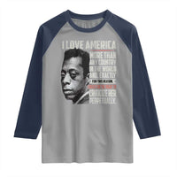 James Baldwin American Patriotic Raglan Shirt I Love America More Than Any Country - Wonder Print Shop