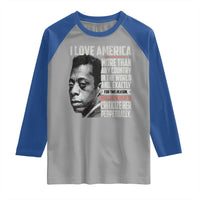 James Baldwin American Patriotic Raglan Shirt I Love America More Than Any Country - Wonder Print Shop