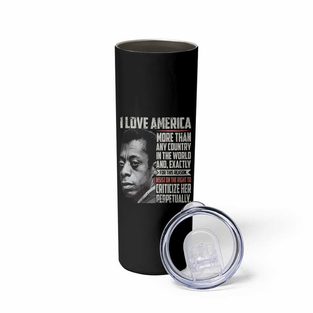 James Baldwin American Patriotic Skinny Tumbler I Love America More Than Any Country - Wonder Print Shop