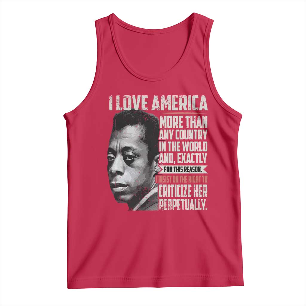 James Baldwin American Patriotic Tank Top I Love America More Than Any Country - Wonder Print Shop