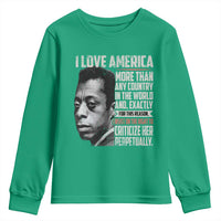 James Baldwin American Patriotic Youth Sweatshirt I Love America More Than Any Country - Wonder Print Shop
