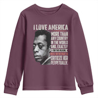 James Baldwin American Patriotic Youth Sweatshirt I Love America More Than Any Country - Wonder Print Shop
