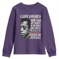 James Baldwin American Patriotic Youth Sweatshirt I Love America More Than Any Country - Wonder Print Shop