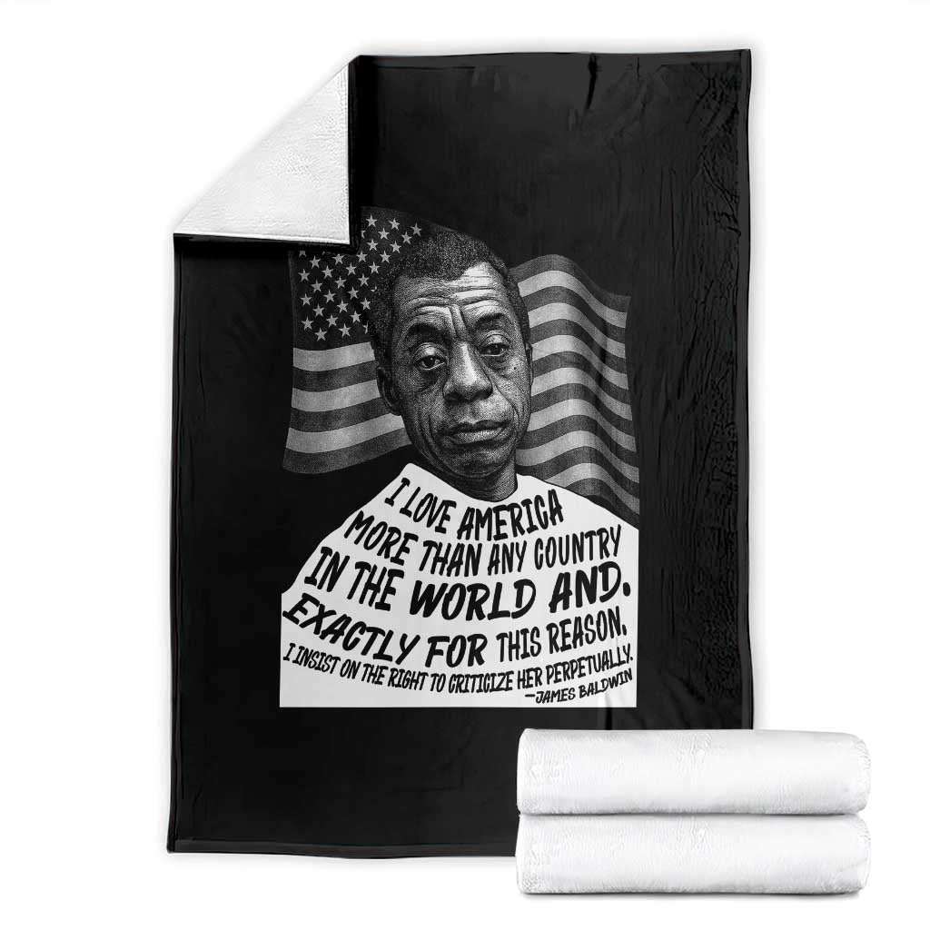 James Baldwin American Patriotic Throw Blanket I Love America More Than Any Country American Flag - Wonder Print Shop