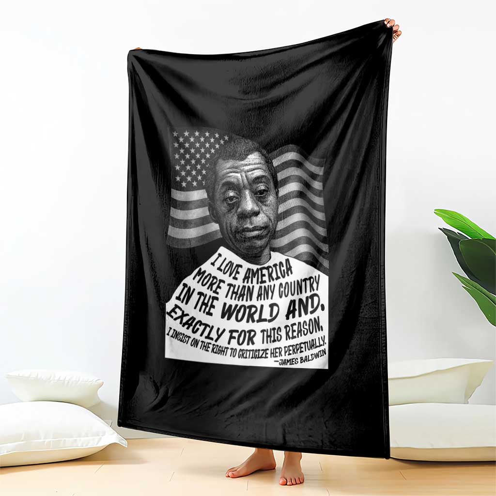 James Baldwin American Patriotic Throw Blanket I Love America More Than Any Country American Flag - Wonder Print Shop