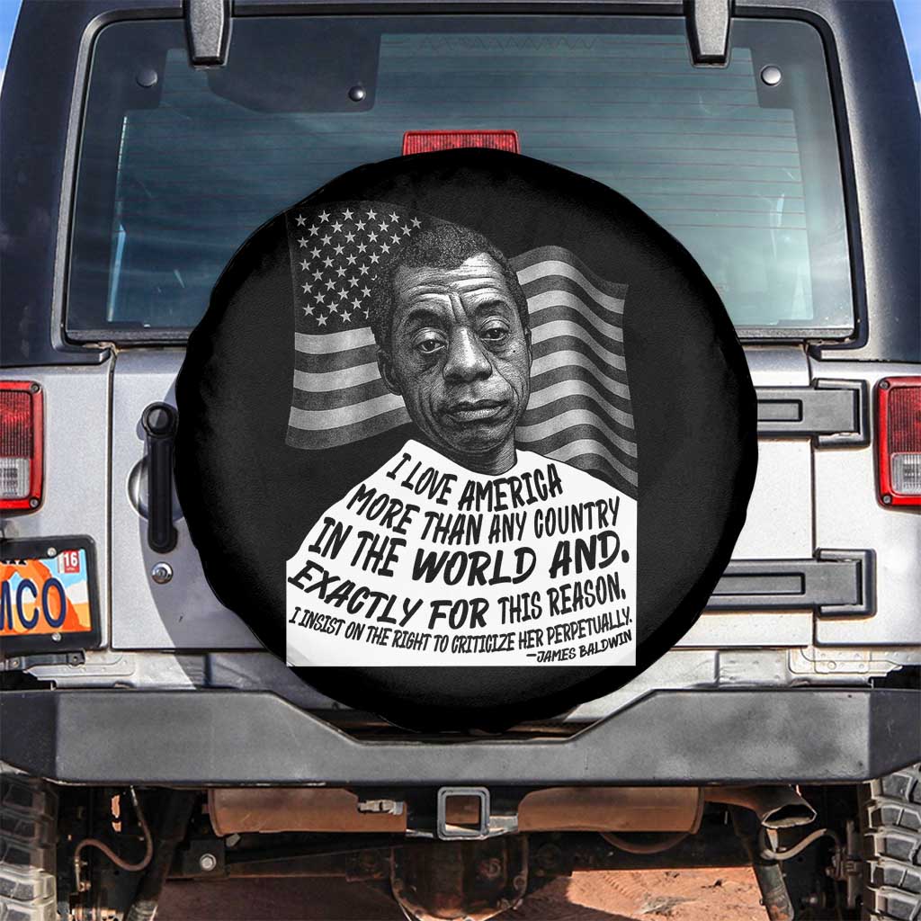 James Baldwin American Patriotic Spare Tire Cover I Love America More Than Any Country American Flag - Wonder Print Shop