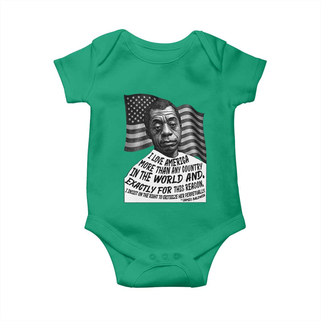 James Baldwin American Patriotic Baby Onesie I Love America More Than Any Country American Flag - Wonder Print Shop