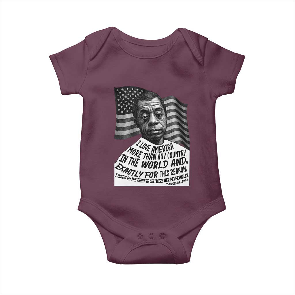 James Baldwin American Patriotic Baby Onesie I Love America More Than Any Country American Flag - Wonder Print Shop