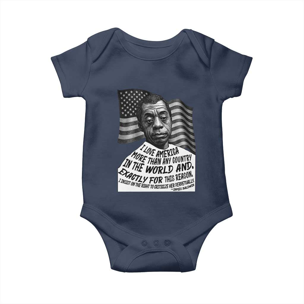 James Baldwin American Patriotic Baby Onesie I Love America More Than Any Country American Flag - Wonder Print Shop