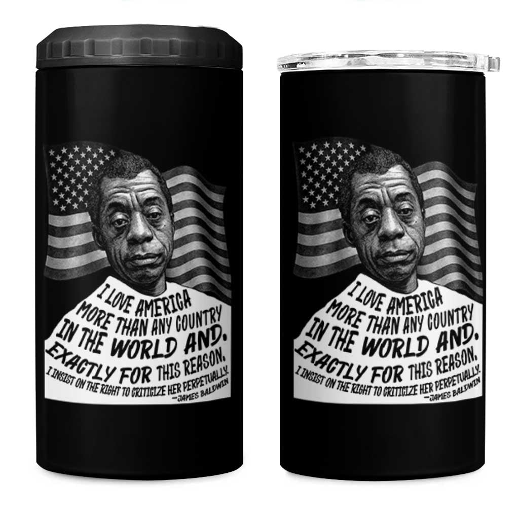 James Baldwin American Patriotic 4 in 1 Can Cooler Tumbler I Love America More Than Any Country American Flag - Wonder Print Shop