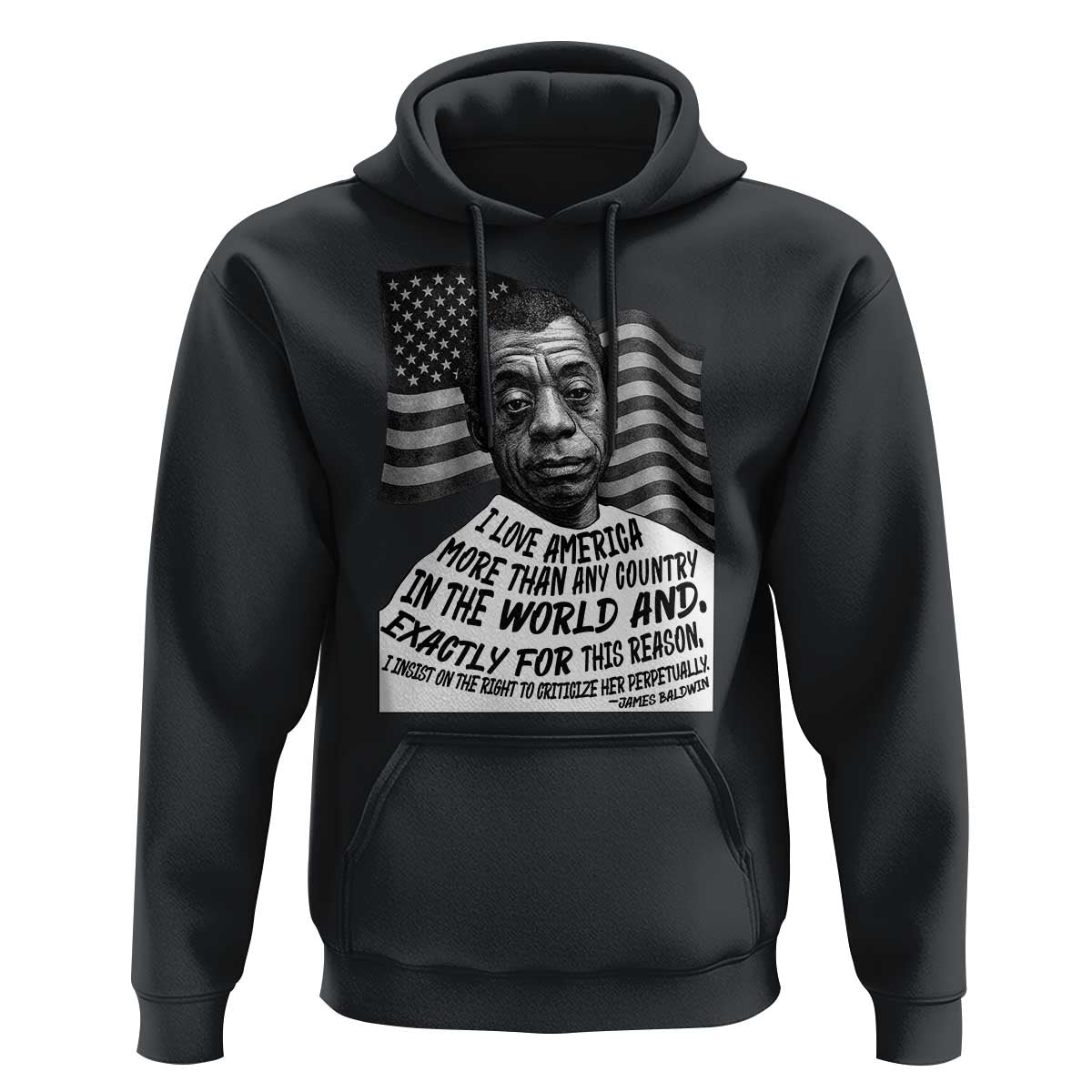 James Baldwin American Patriotic Hoodie I Love America More Than Any Country American Flag - Wonder Print Shop