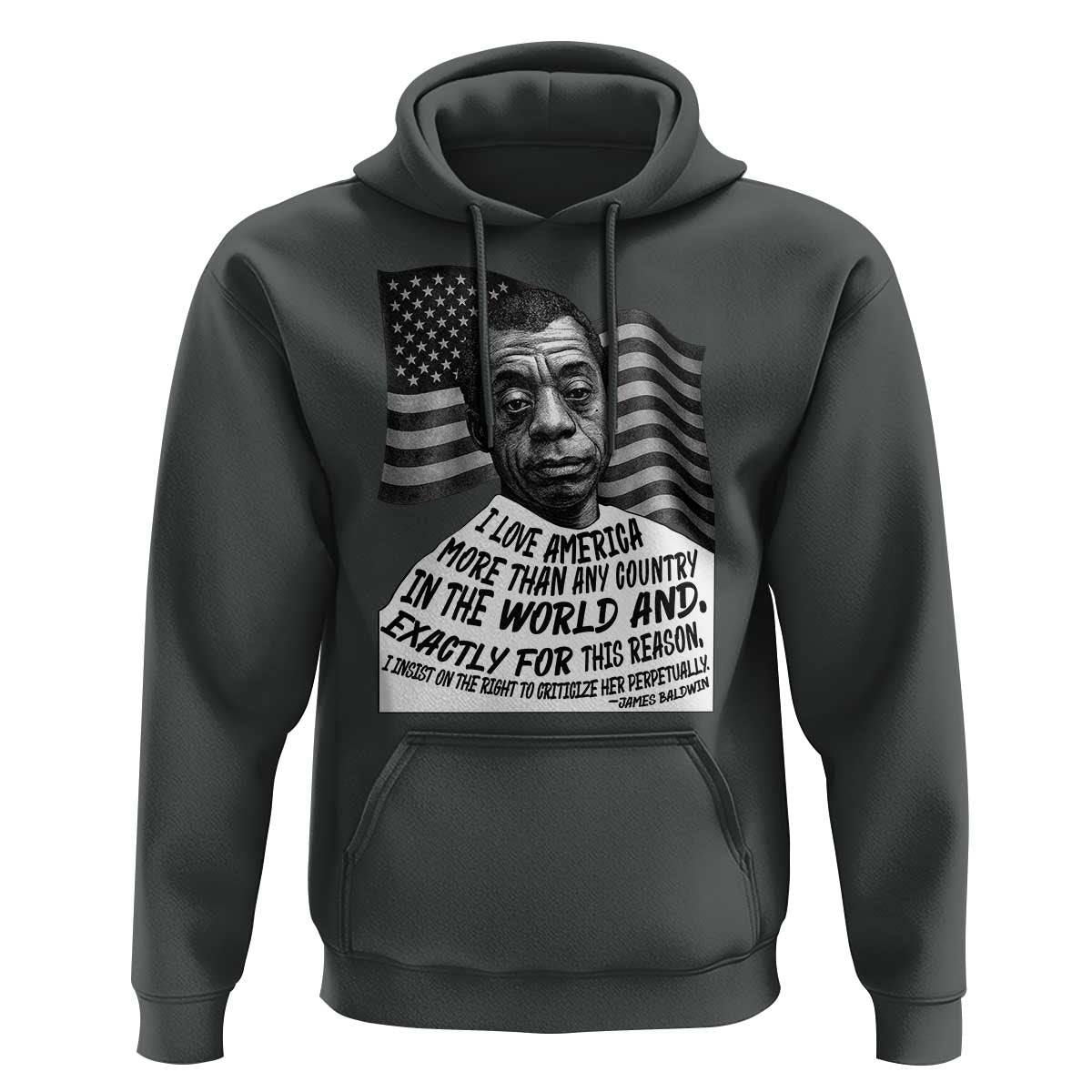 James Baldwin American Patriotic Hoodie I Love America More Than Any Country American Flag - Wonder Print Shop