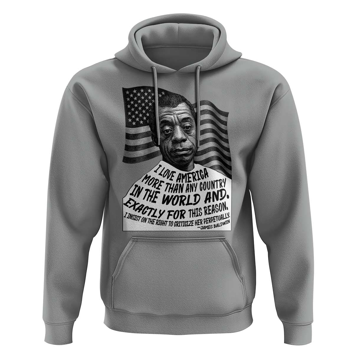 James Baldwin American Patriotic Hoodie I Love America More Than Any Country American Flag - Wonder Print Shop