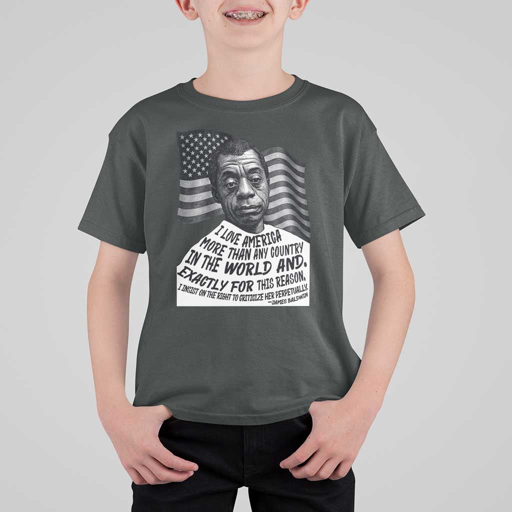 James Baldwin American Patriotic T Shirt For Kid I Love America More Than Any Country American Flag - Wonder Print Shop