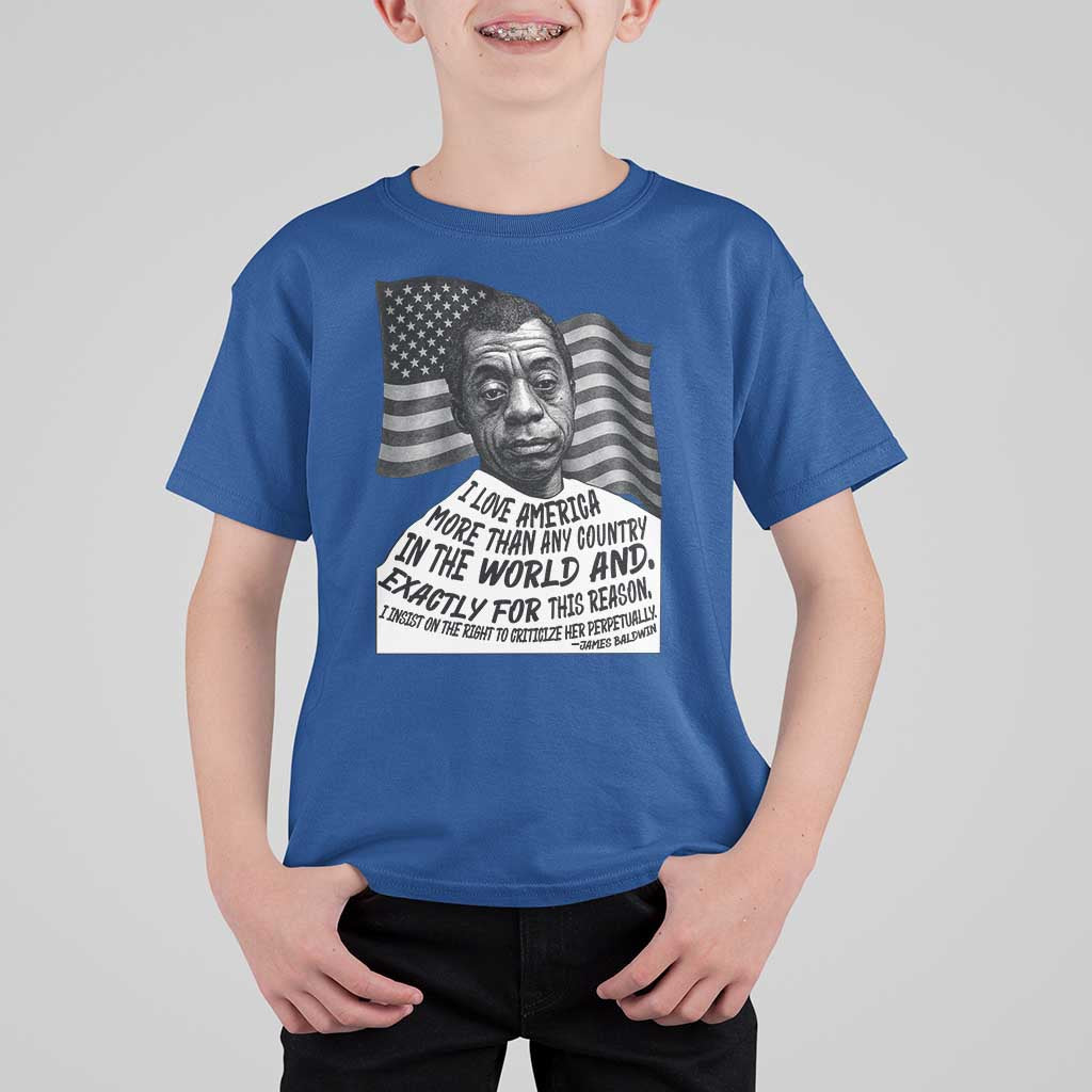 James Baldwin American Patriotic T Shirt For Kid I Love America More Than Any Country American Flag - Wonder Print Shop