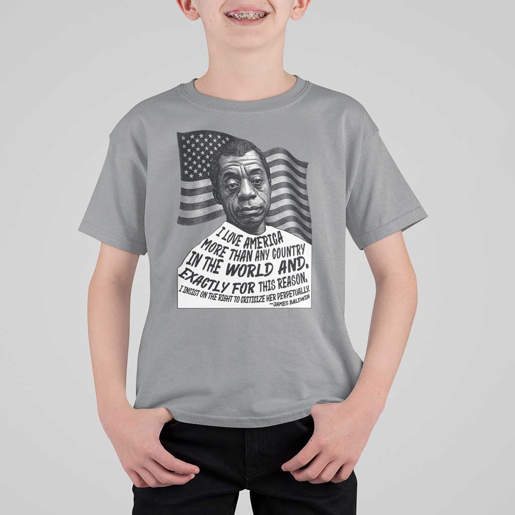 James Baldwin American Patriotic T Shirt For Kid I Love America More Than Any Country American Flag - Wonder Print Shop