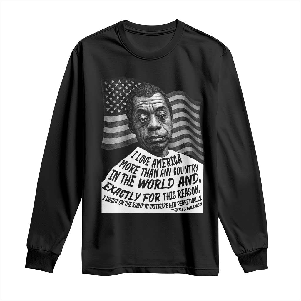 James Baldwin American Patriotic Long Sleeve Shirt I Love America More Than Any Country American Flag - Wonder Print Shop