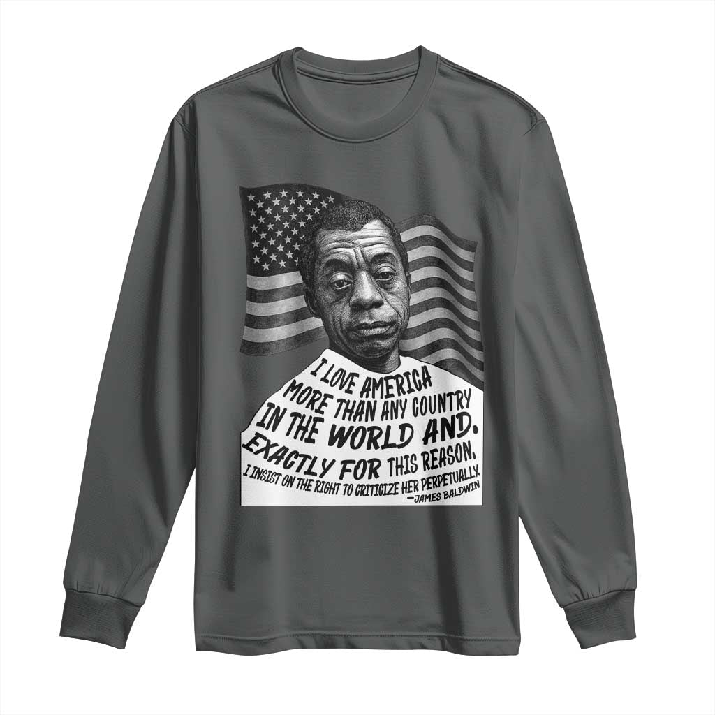 James Baldwin American Patriotic Long Sleeve Shirt I Love America More Than Any Country American Flag - Wonder Print Shop