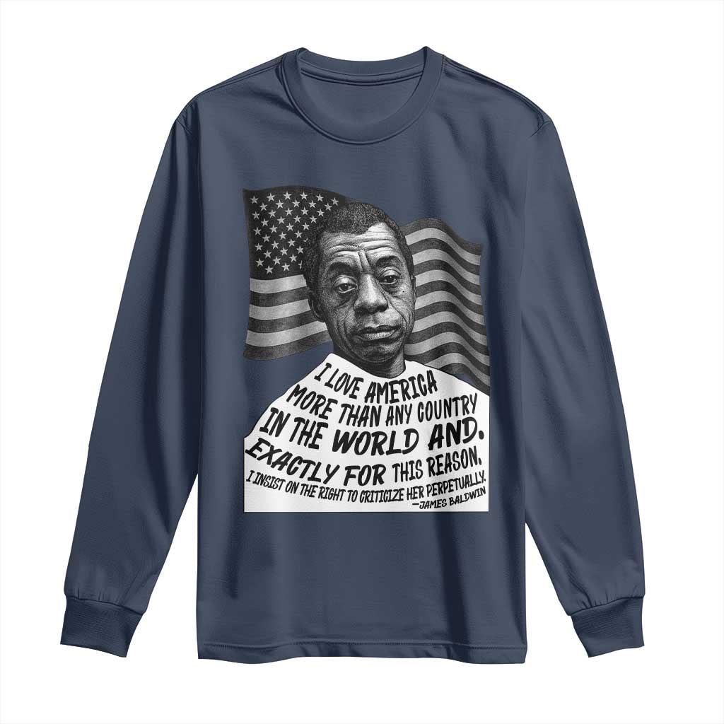 James Baldwin American Patriotic Long Sleeve Shirt I Love America More Than Any Country American Flag - Wonder Print Shop