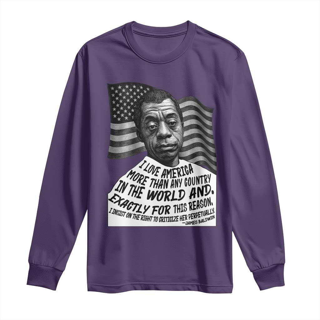 James Baldwin American Patriotic Long Sleeve Shirt I Love America More Than Any Country American Flag - Wonder Print Shop