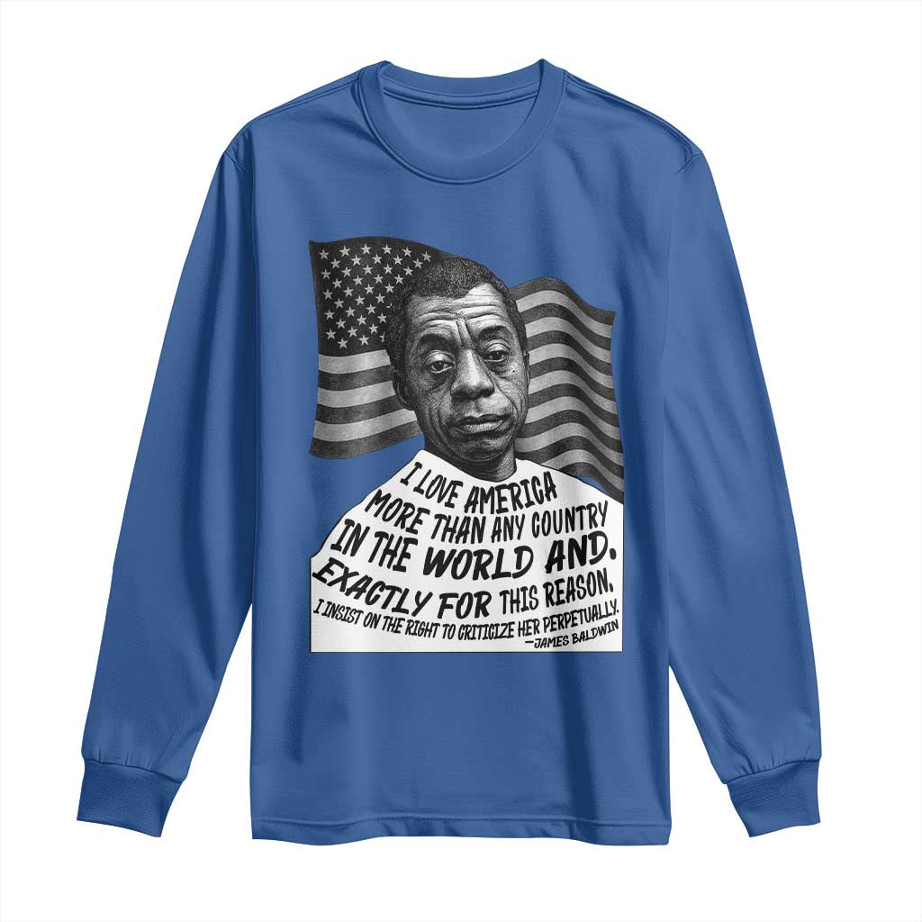James Baldwin American Patriotic Long Sleeve Shirt I Love America More Than Any Country American Flag - Wonder Print Shop