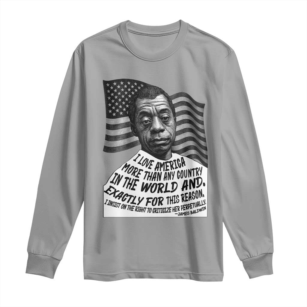 James Baldwin American Patriotic Long Sleeve Shirt I Love America More Than Any Country American Flag - Wonder Print Shop