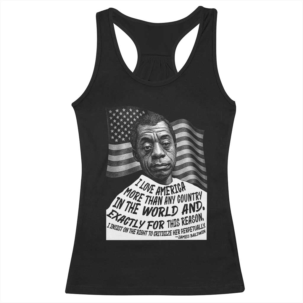 James Baldwin American Patriotic Racerback Tank Top I Love America More Than Any Country American Flag - Wonder Print Shop