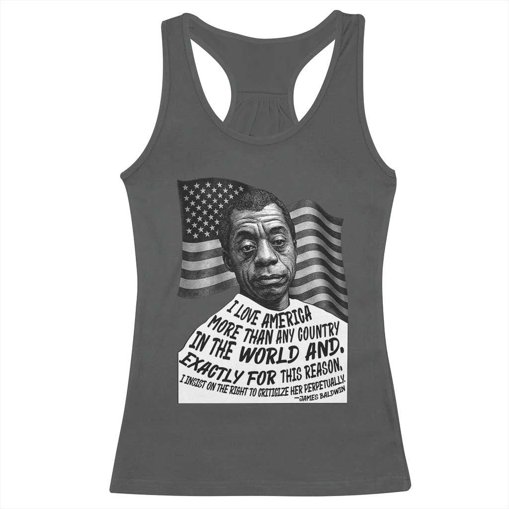 James Baldwin American Patriotic Racerback Tank Top I Love America More Than Any Country American Flag - Wonder Print Shop