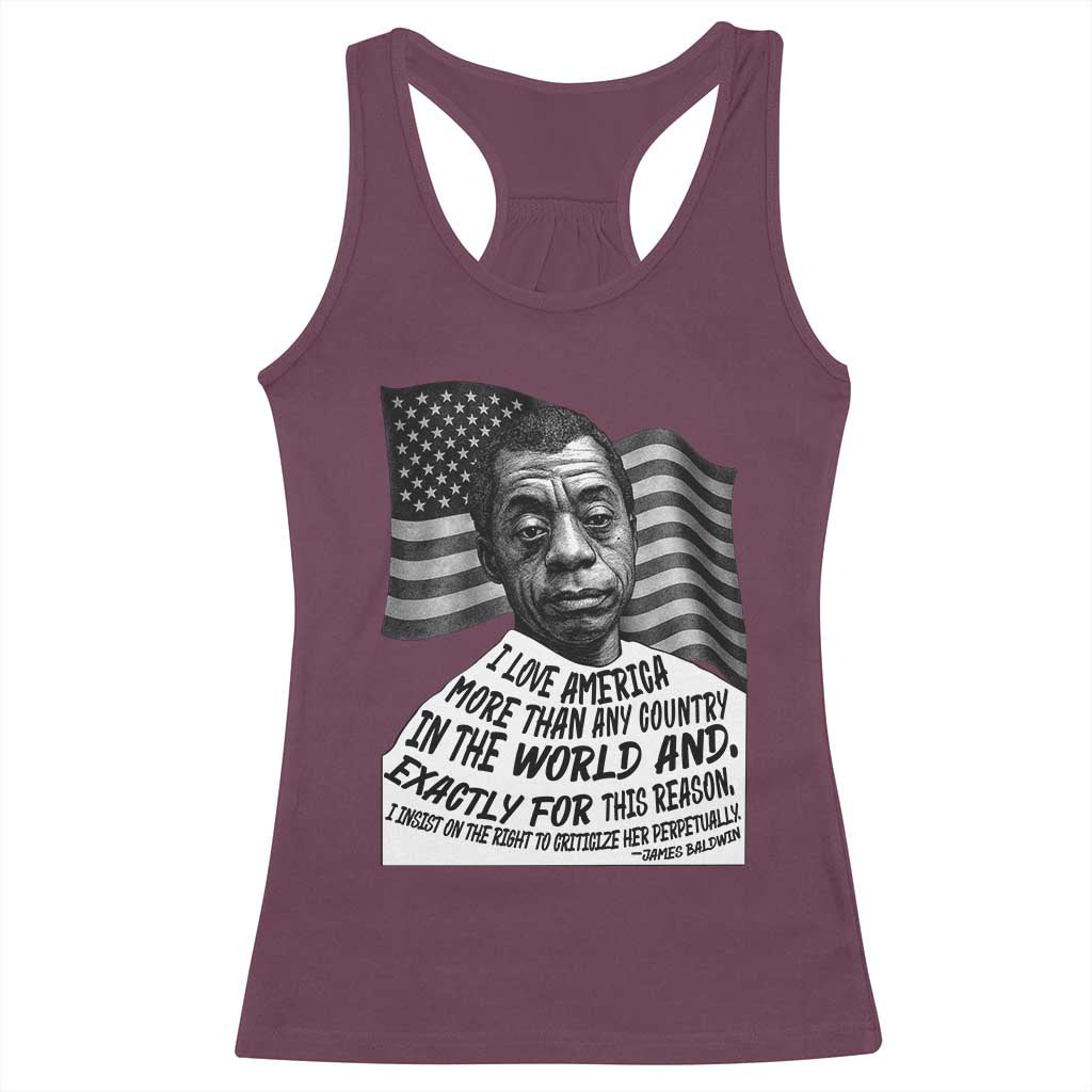 James Baldwin American Patriotic Racerback Tank Top I Love America More Than Any Country American Flag - Wonder Print Shop