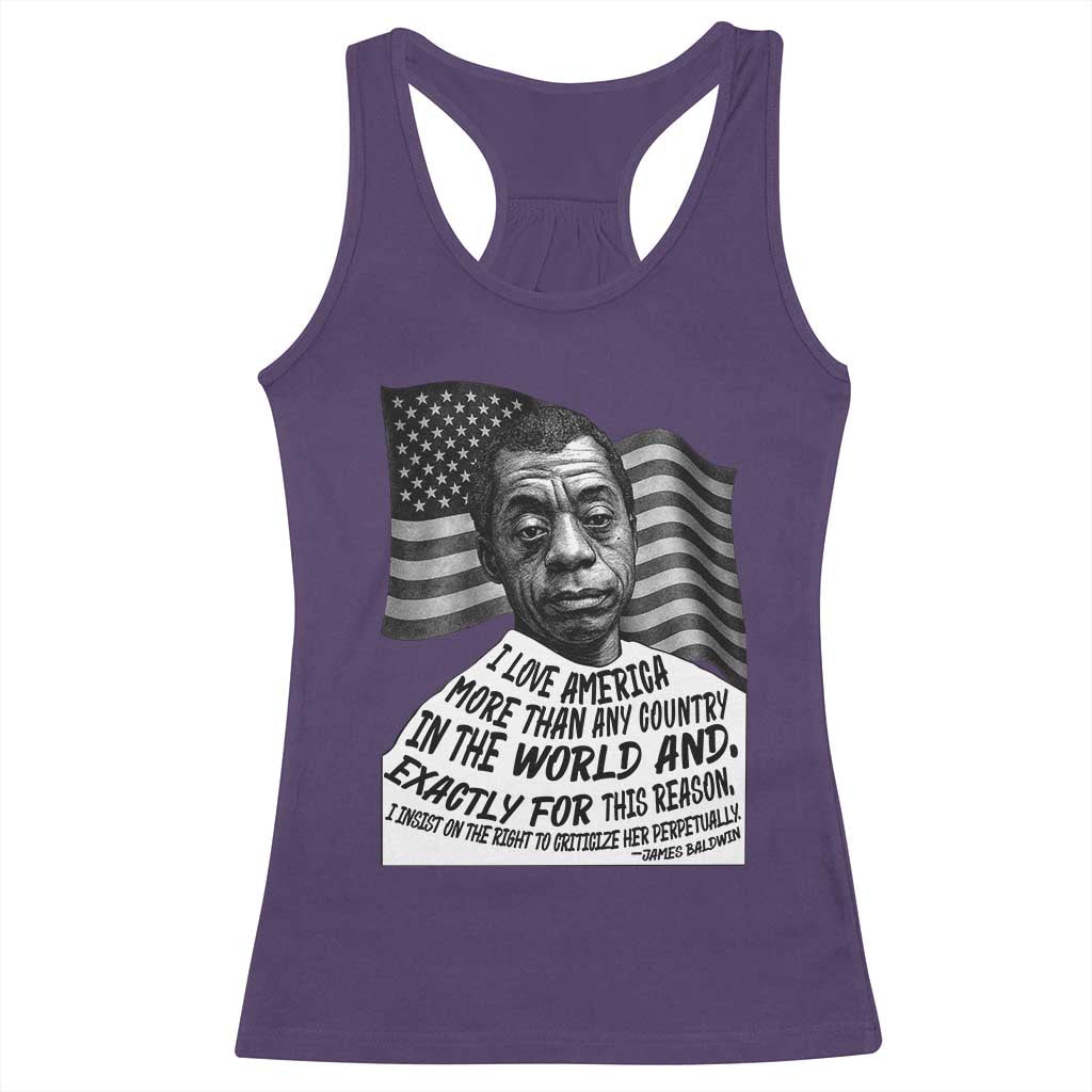 James Baldwin American Patriotic Racerback Tank Top I Love America More Than Any Country American Flag - Wonder Print Shop