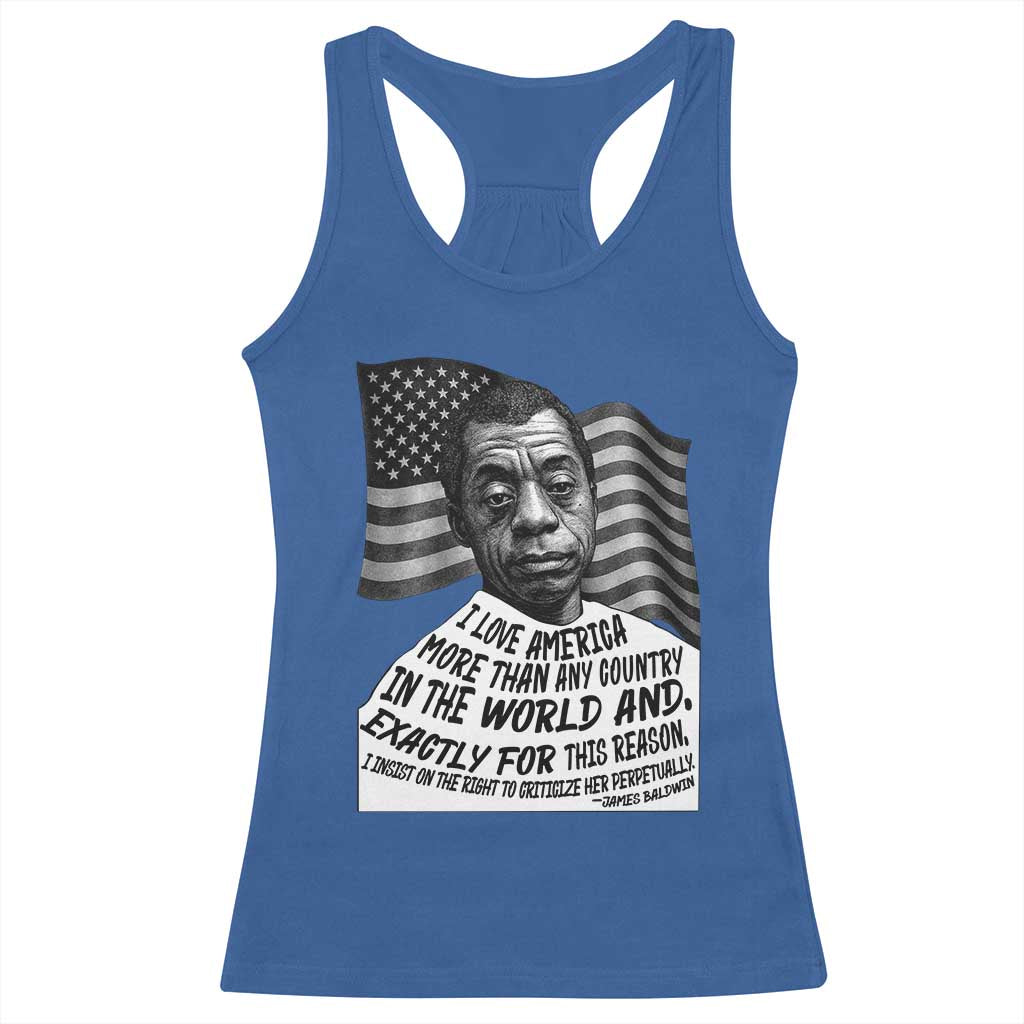 James Baldwin American Patriotic Racerback Tank Top I Love America More Than Any Country American Flag - Wonder Print Shop