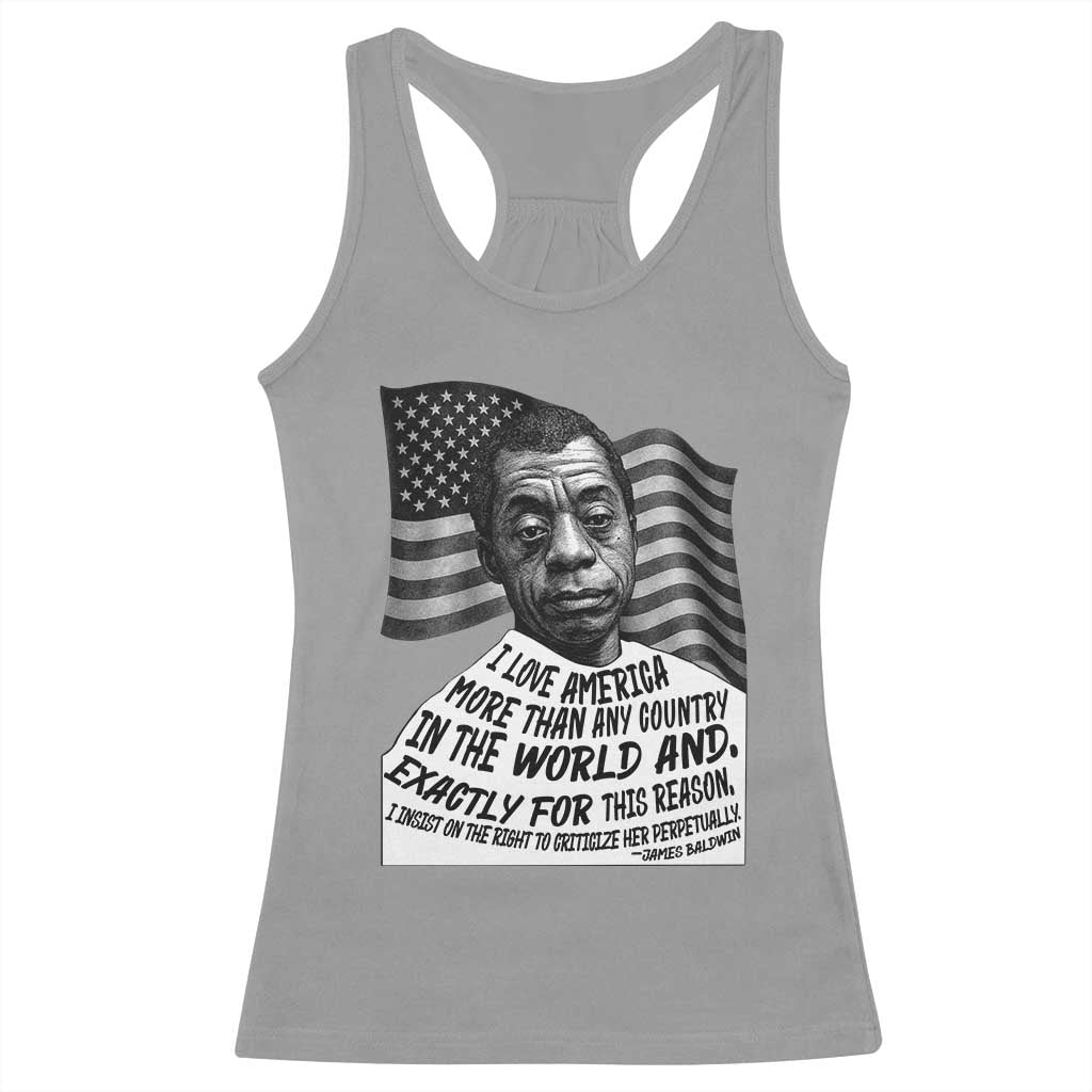James Baldwin American Patriotic Racerback Tank Top I Love America More Than Any Country American Flag - Wonder Print Shop